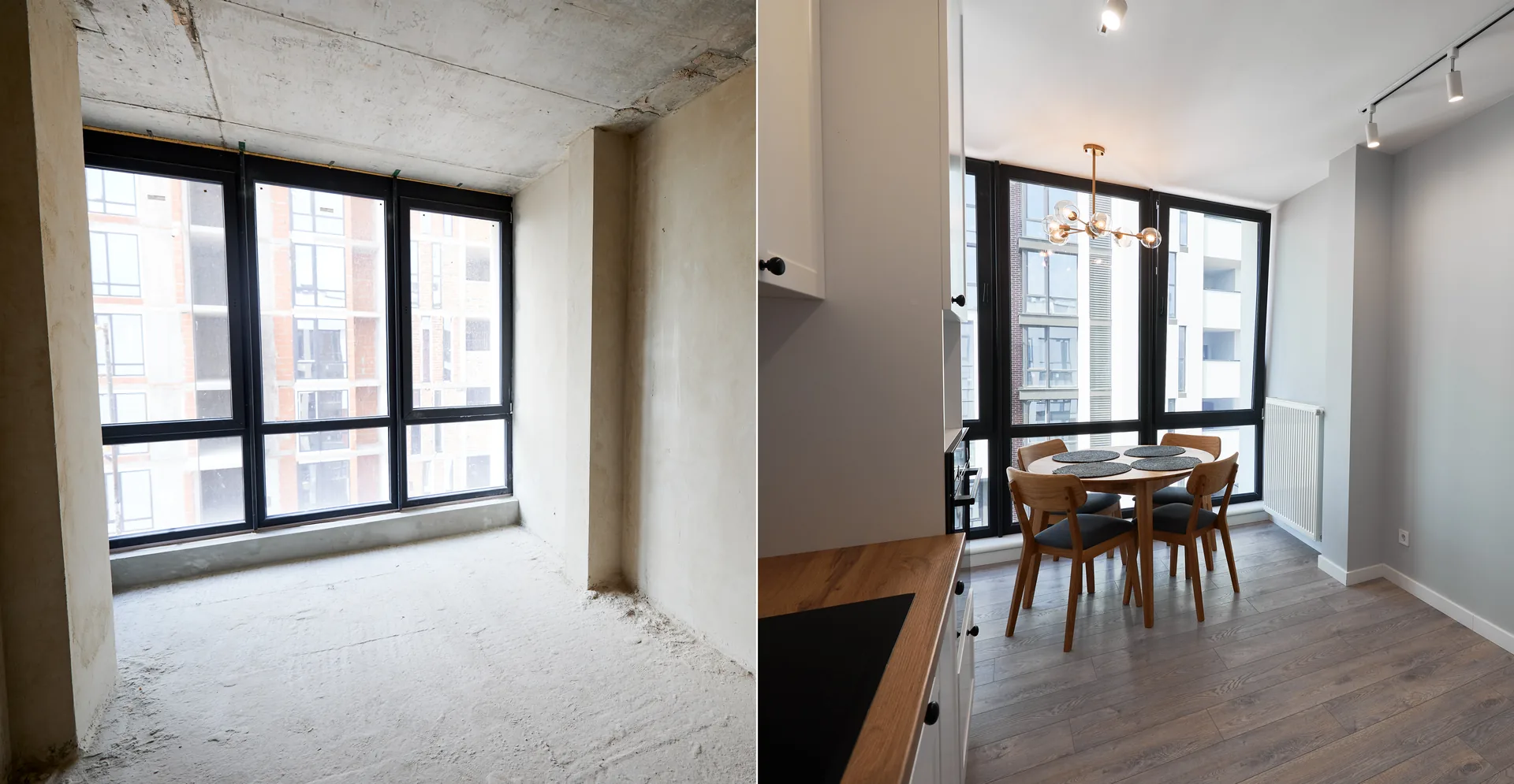 Reforma integral de piso en Zaragoza — antes y después del comedor